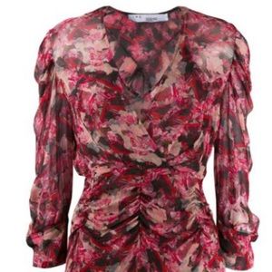 Iro Wick Long-sleeve Ruched Flounce Dress